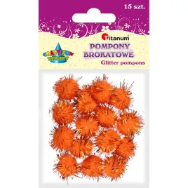 pompony-titanum-brokatowe-pomaranczowe-15-szt-18-mm