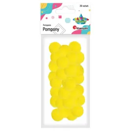 pompony-poliestrowe-titanum-zolte-30-szt-25-mm