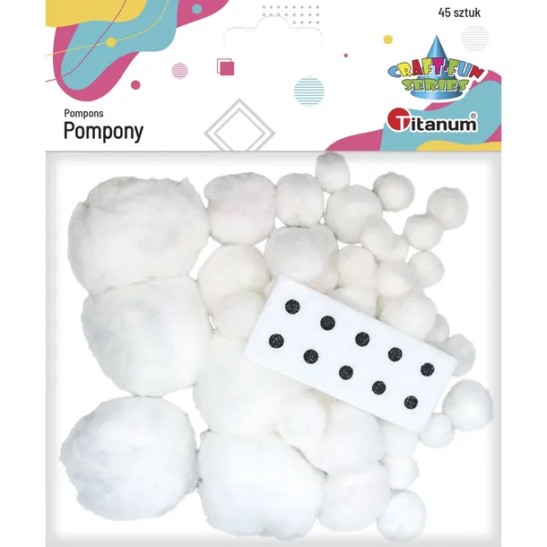 pompony-titanum-biale-45-szt