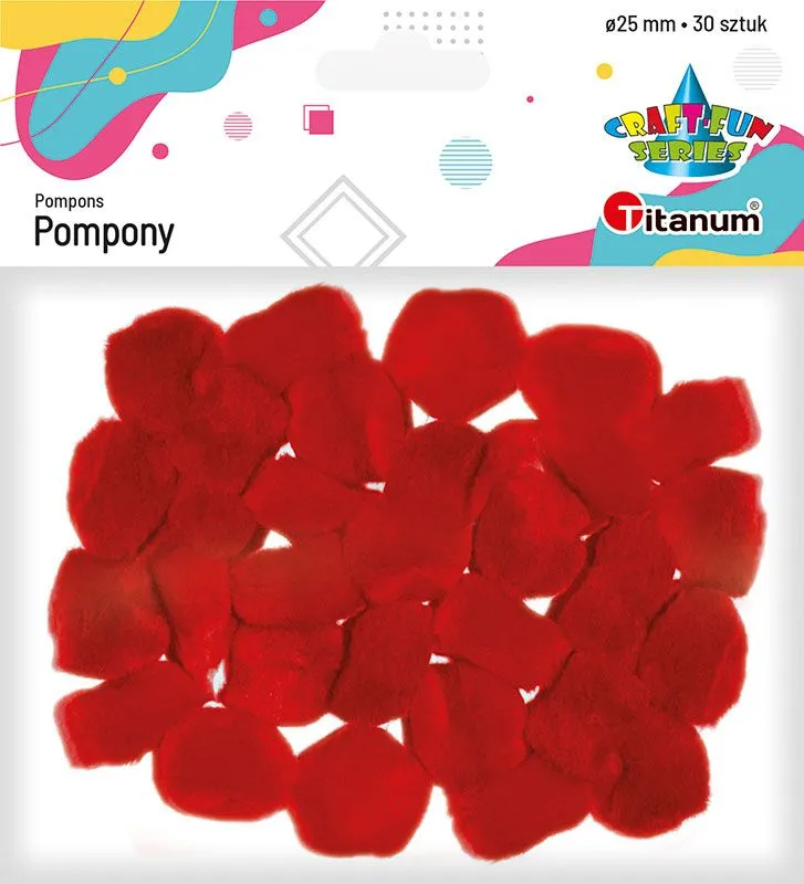 pompony-titanum-czerwone-30-szt-stan-nowy