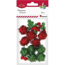 pompony-titanum-czerwone-i-zielone-30-szt