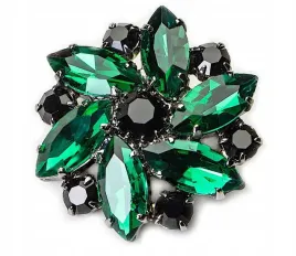 zielona-broszka-emerald-czarna-krysztaly-jablonex-kiara-elegancka-vintage