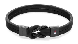 elegancka-meska-bransoletka-skorzana-tommy-hilfiger-czarna-19-cm