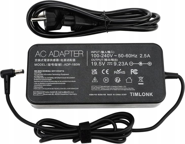 ﻿TIMLONK Ładowarka 180W 19.5V 9.23A dla ASUS ROG G750J G750VW G750VX