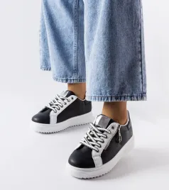 trampki-damskie-czarne-sznurowane-romola