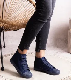 trampki-damskie-granatowe-wysokie-sznurowane-rafife