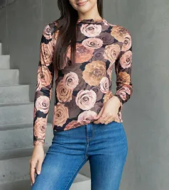 ciemnobezowa-bluzka-zdobiona-printem-amaya