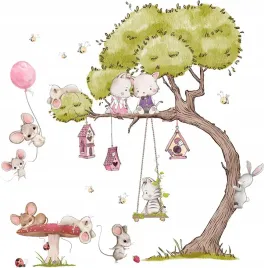 naklejka-scienna-tatuaz-scienny-pokoj-dzieciecy-dziewczynka-myszy