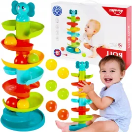 wieza-z-pileczkami-zjezdzalnia-pilek-kulek-slonik-kuleczkowa-dla-dzieci