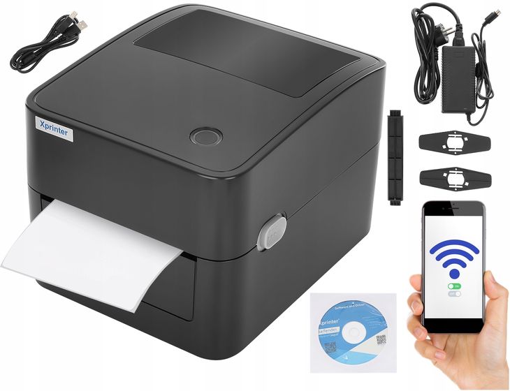 XPRINTER Drukarka do etykiet kurierskich USB LAN WiFi + rolka etykiet 10x15