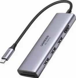 ugreen-5w1-cm511-hub-usb-c-do-3-portow-usb3-0-hdmi-tf-sd-szary
