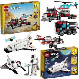 lego-ciezarowka-i-helikopter-31146-prom-kosmiczny-31134-auta-creator-3w1