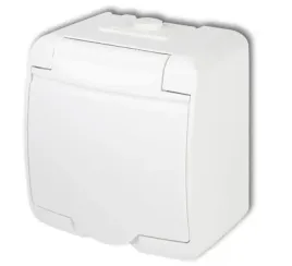 gniazdo-elektryczne-pojedyncze-z-uziemieniem-hermetyczne-karlik-bialy