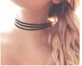 czarny-choker-naszyjnik-zloty-3-rzemyki-chocker
