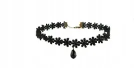 czarny-choker-naszyjnik-kamien-zloty-tasiemka