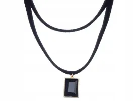 czarny-choker-naszyjnik-kamien-zloty-rzemyk