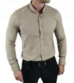 koszula-slim-fit-ze-stojka-casualowa-bezowa-struktura-ego01-l