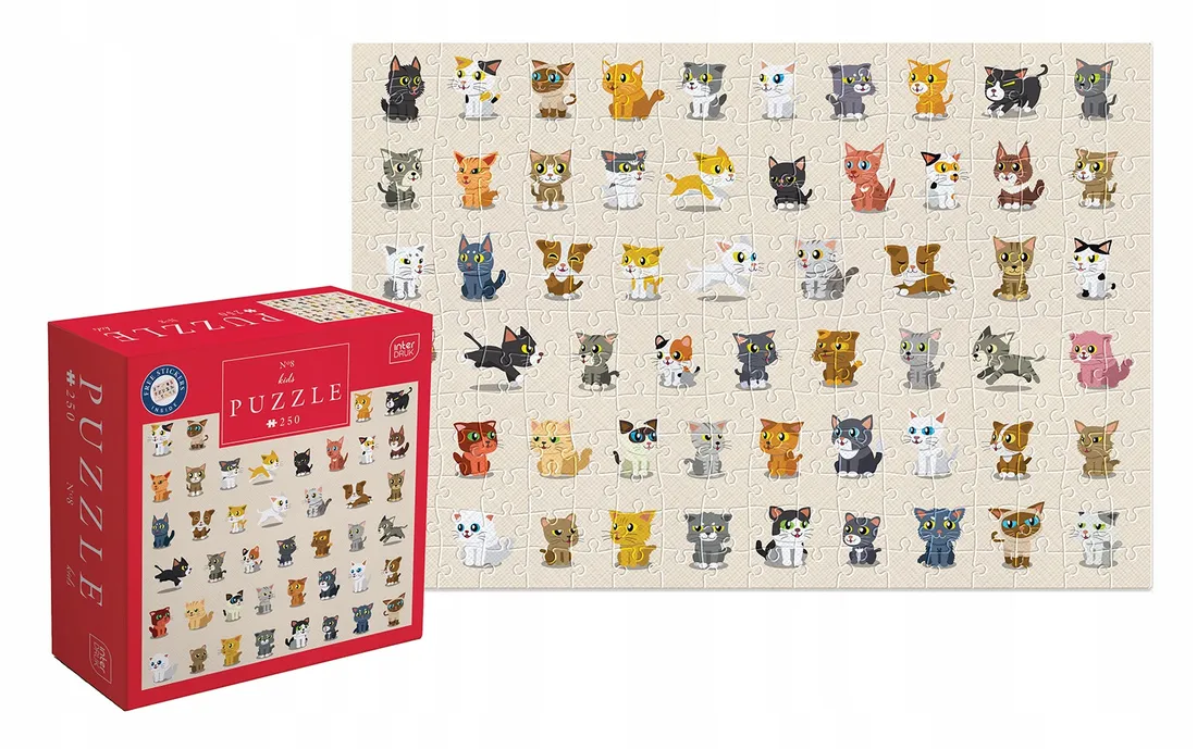 puzzle-dla-dzieci-250-elementow-koty-interdruk-stan-nowy