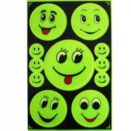 naklejki-odblaskowe-odblaski-buzki-zolte-dla-dzieci-doroslych-11-szt