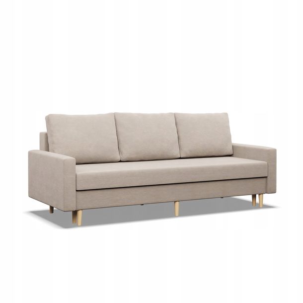Kanapa Sofa Rozkładana z Funkcja Spania 3-osobowa Styl Skandynawski Blank