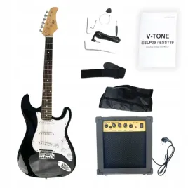 gitara-elektryczna-stratocaster-4-4-zestaw-wzmacniacz-pasek-kostka-czarna
