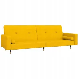 2-osobowa-kanapa-2-poduszki-zolta-aksamitna
