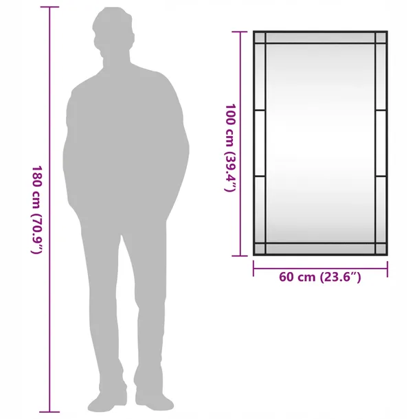 lustro-scienne-czarne-60x100-cm-prostokatne-waga-z-opakowaniem-9-65-kg-stan-nowy