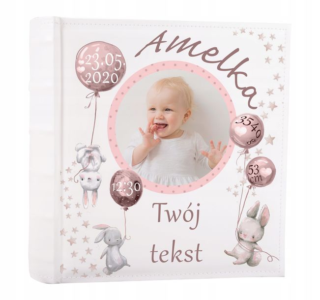 ﻿ALBUM NA ZDJĘCIA 200 ZDJĘĆ DZIECKO NADRUK CHRZEST