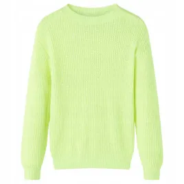 sweter-dzieciecy-z-dzianiny-zolty-neonowy-140