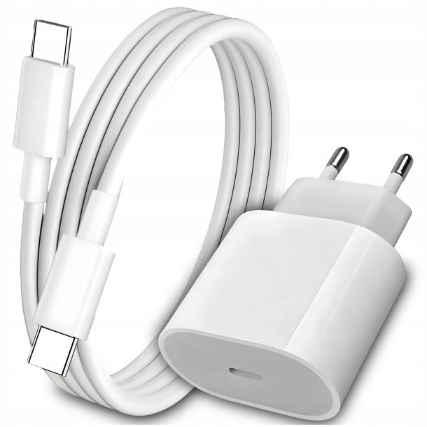 SZYBKA ŁADOWARKA DO IPHONE KOSTKA 35W + KABEL 1M / TYP USB-C ZESTAW