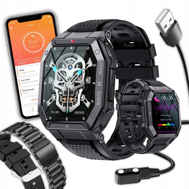 ﻿SMARTWATCH MĘSKI MILITARNY WODOODPORNY ROZMOWY WIELOFUNKCYJNY POLSKIE MENU