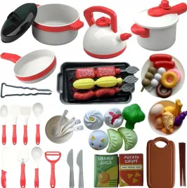 zestaw-dzieciecych-akcesoriow-kuchennych-62el-czerwony-w087