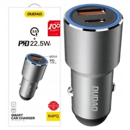 dudao-ladowarka-samochodowa-usb-usb-c-pd-quick-charge-225w-szary
