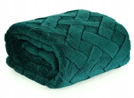 koc-eurofirany-170x210-ciemnozielony-caro-flano-narzuta-na-kanape