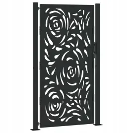 brama-ogrodowa-czarna-105x180-cm-stalowy-wzor-pl