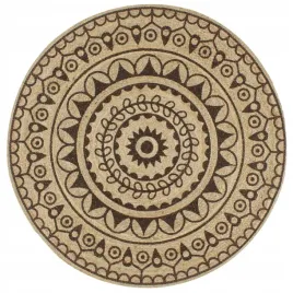 recznie-wykonany-dywanik-juta-ciemnobrazowy-nadruk-120-cm