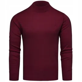 sweter-meski-elegancki-polgolf-bawelniany-bordowy-xxl