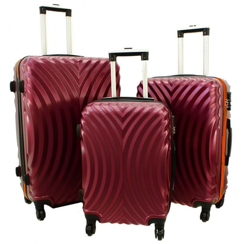 Zestaw 3 walizek PELLUCCI RGL 760 Bordowo Pomarańczowe