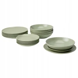 ikea-fargklar-serwis-obiadowy-komplet-talerzy-matowy-zielony-18-szt
