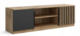 szafka-rtv-160-x-50-x-38cm-lamele-czarny-dab-wotan