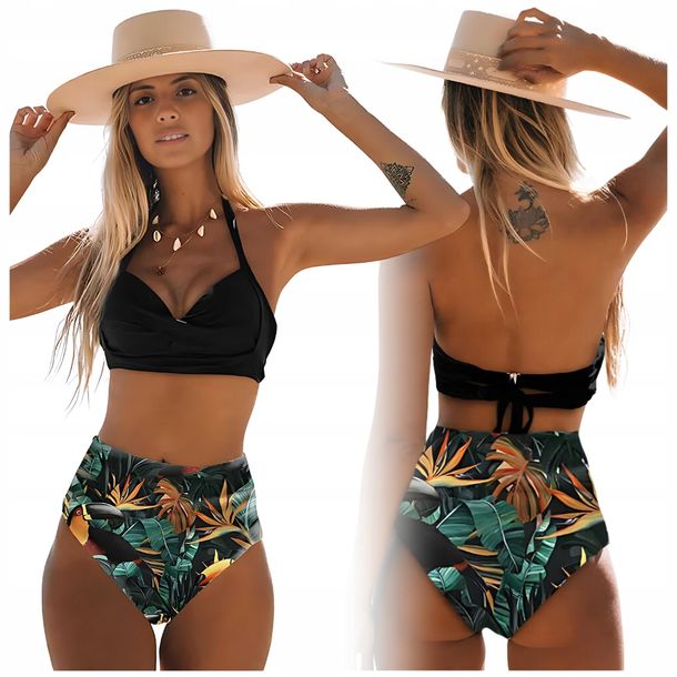 ﻿Strój kąpielowy dwuczęściowy kostium damski bikini boho wyszczuplający l Dw
