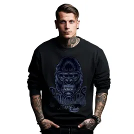 bluza-czarna-meska-nadruk-gorillas-fight-club