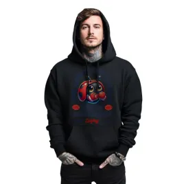 bluza-czarna-meska-z-kapturem-nadruk-boks-ladybug