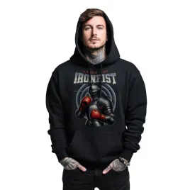 bluza-czarna-meska-z-kapturem-nadruk-boks-knock-out-ironfist