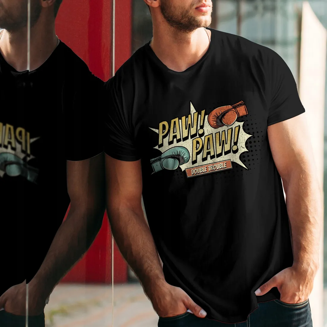 bluza-czarna-meska-nadruk-double-trouble-stan-nowy