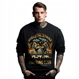 bluza-czarna-meska-nadruk-skeletal-strike-fighting-club