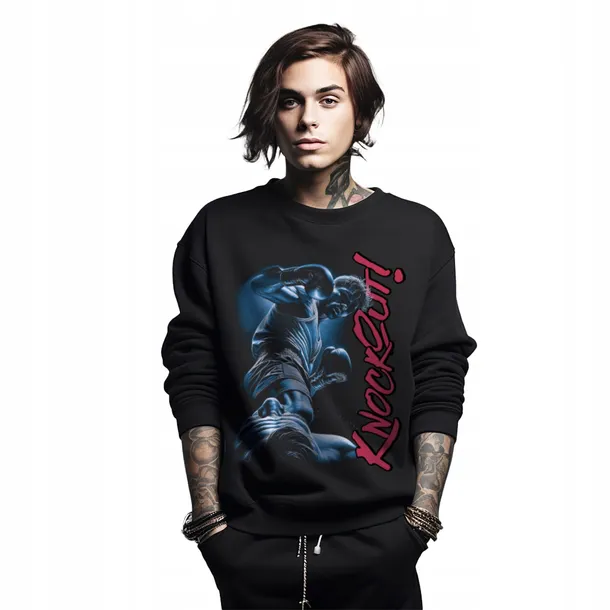 bluza-czarna-meska-nadruk-knockout-marka-bez-marki