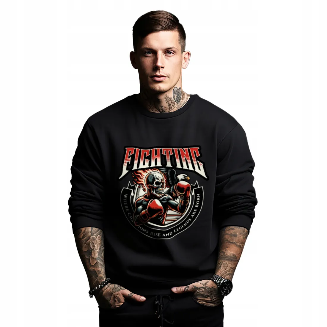 bluza-czarna-meska-nadruk-fighting-stan-nowy