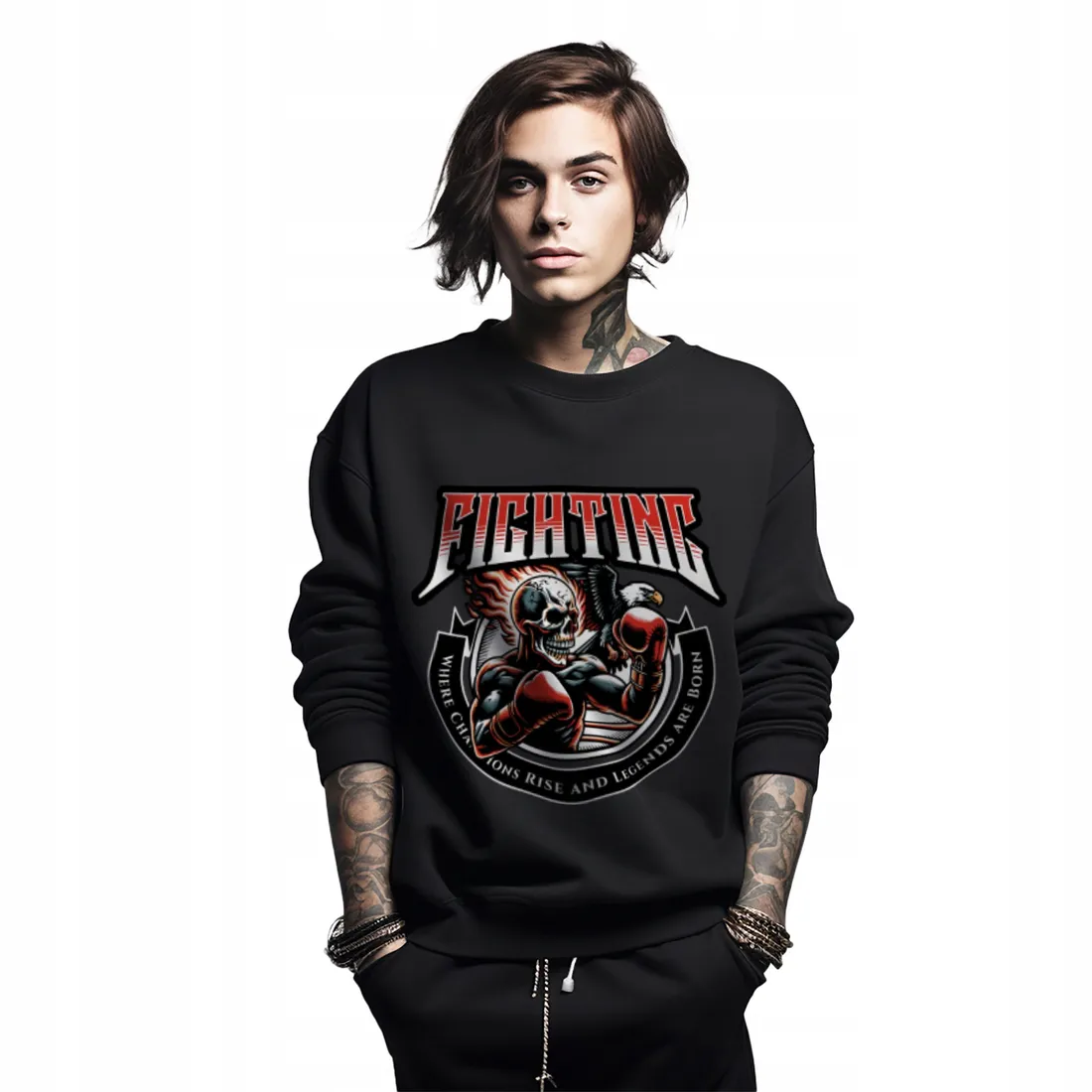 bluza-czarna-meska-nadruk-fighting