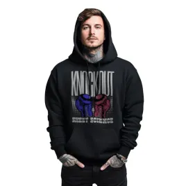 bluza-czarna-meska-z-kapturem-nadruk-boks-knockout-sweet-science